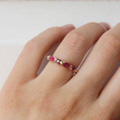 9 ct Gold Ruby Band