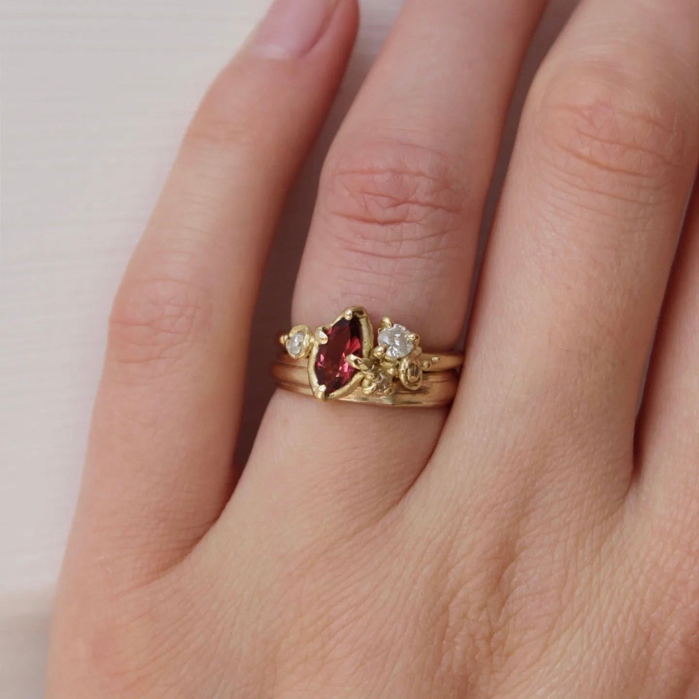 Gold Ridged Wedding Band