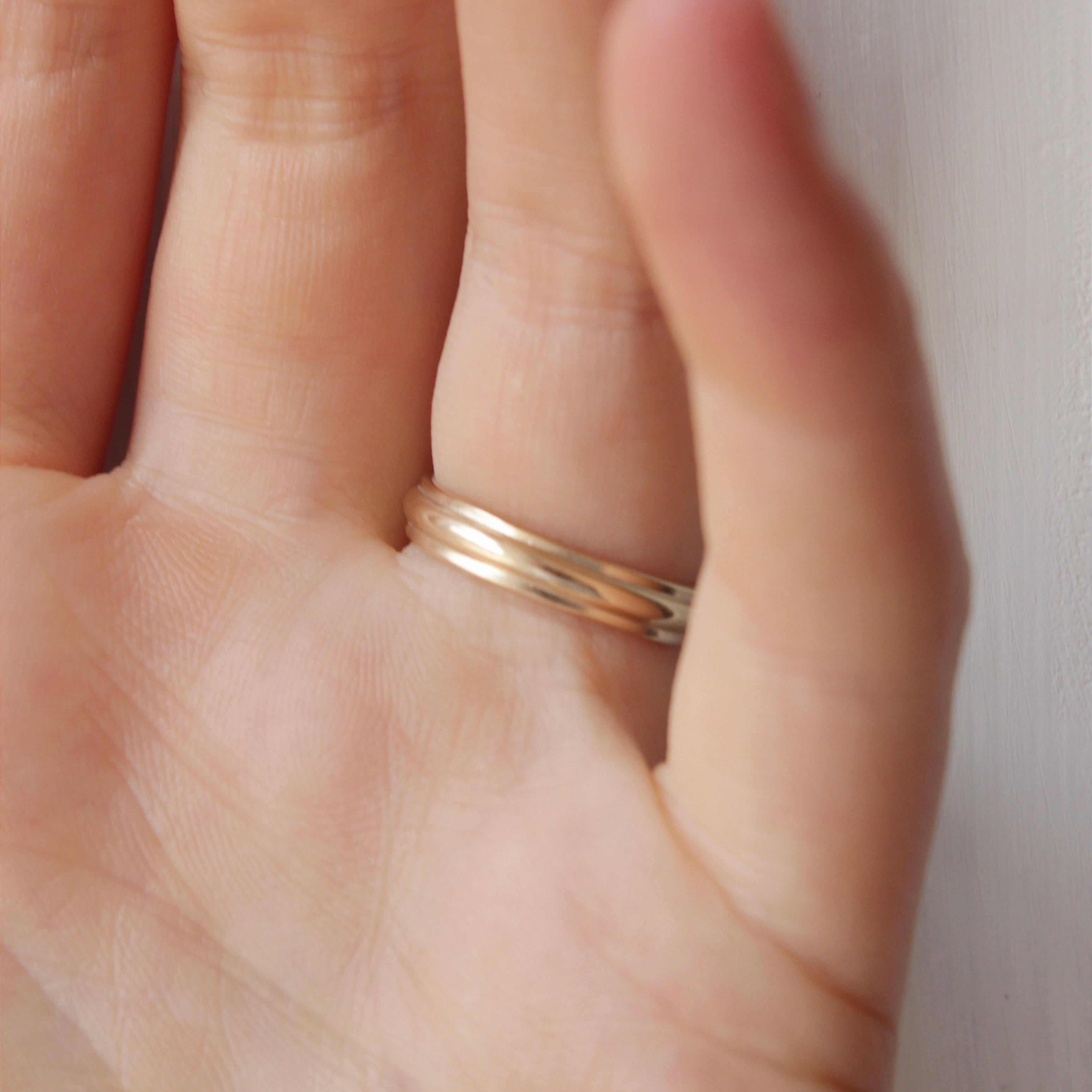 Gold Ridged Wedding Band