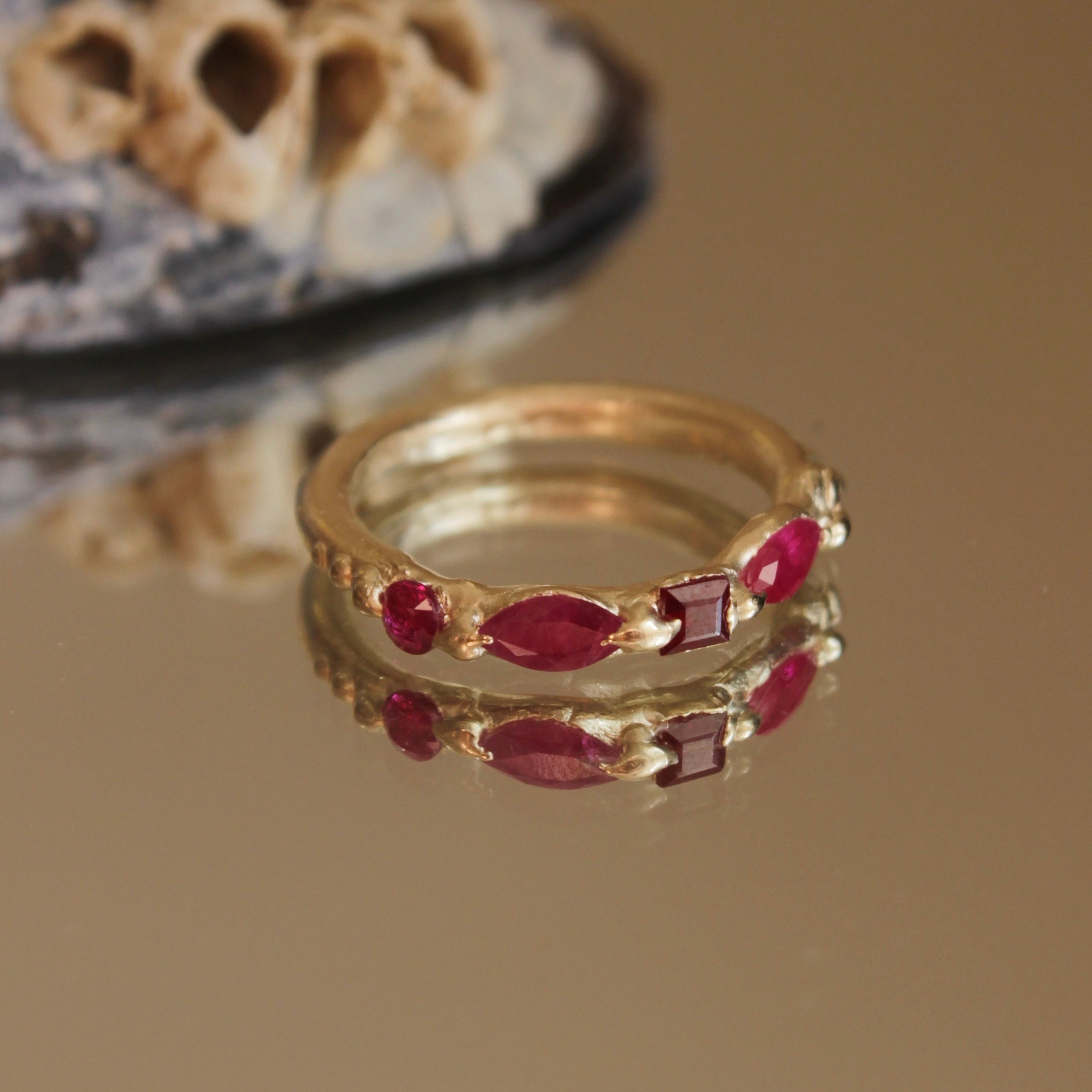 9 ct Gold Ruby Band