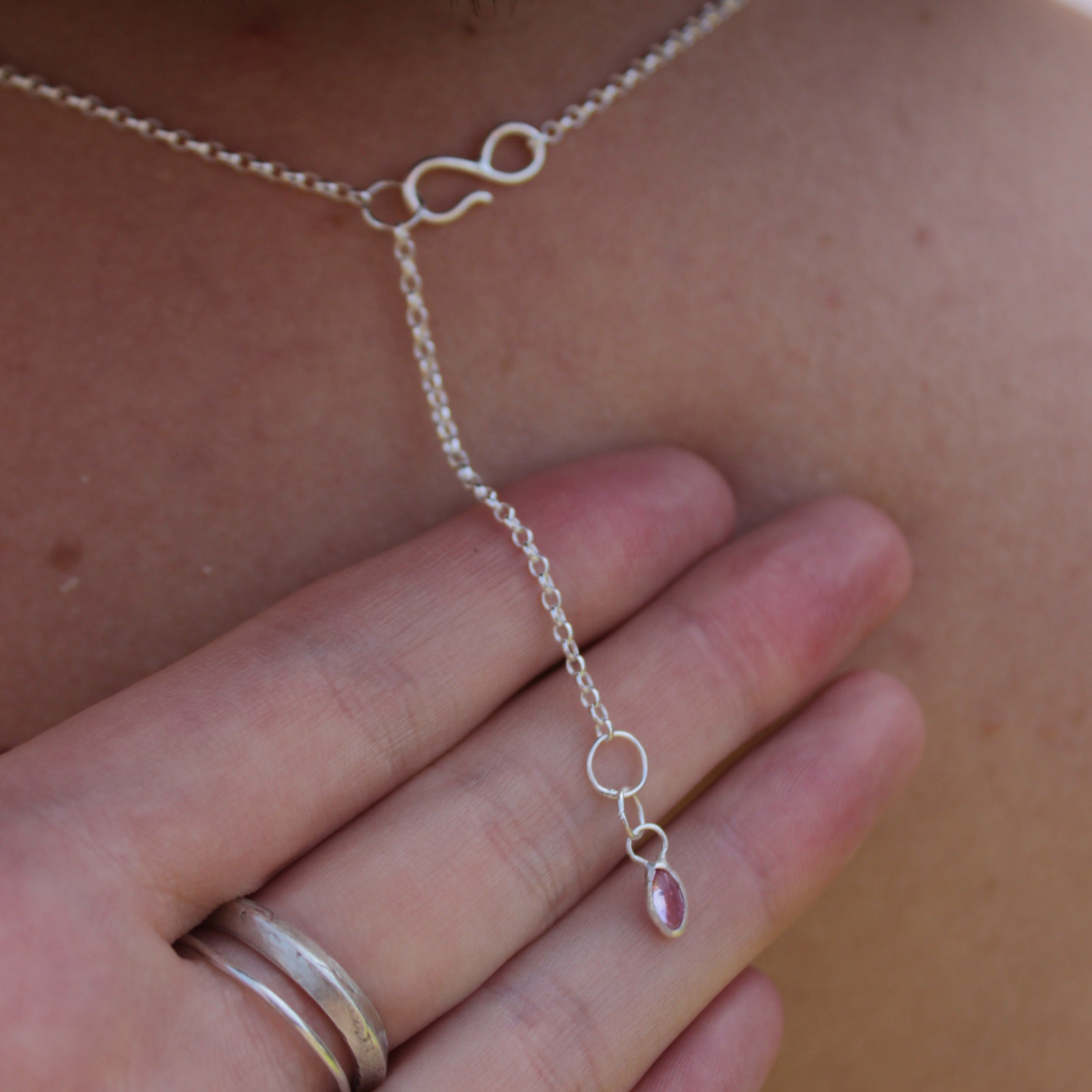 The one-of-a-kind Siren pendant is gorgeously hand fabricated by Josie Mitchell Jewellery, with fine attention to detail throughout the necklace. The scales are hand crafted from sterling silver and 18 ct gold to create a luxurious contrast with a delicate pink sapphire at the back for a timeless look. The pendant has been finished with a satin glow and would make a gorgeous heirloom treasure.